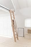 Raumsparende Dachbodentreppe, Raumspartreppe, Buchenholz, Unbehandelt, 05...