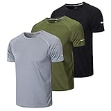 Gaiatiger 3er Pack Sport Tshirts Herren Funktionsshirt Sportshirt Männer Schnelltrocknend...