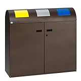 Resorti Wertstoff-Sammelstation WS 100R deep-brown, Deckel: gelb, silber, blau