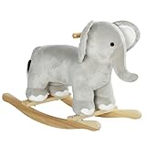 AIYAPLAY Schaukeltier Baby Schaukelelefant mit Soundfunktion und Griffen,...