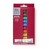 Winsor & Newton 0890001 Gouache Einsteigerset, lebendige matte Gouachefarben in 12ml Tuben...
