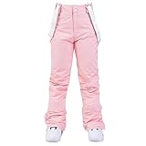 Skihose Damen Winter Gefüttert Schneehose Wasserdicht Snowboardhose Verstellbarer Träger...