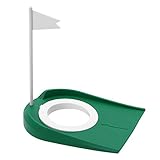 Golf-Putting-Matte aus Kunststoff, grün, Trainingshilfe mit verstellbarem Loch,...