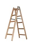 DRABEST - Holzleiter - für Malerarbeiten - 2X 5 Sprossen - m lang - bis 150 kg -...