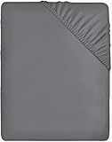 Utopia Bedding - Spannbettlaken 180x200cm - Grau - Gebürstete Polyester-Mikrofaser...
