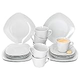 MamboCat Lotta 18tlg Kaffeeservice I weiße Porzellan-Kaffeeset für 6 Personen I Je 6x...