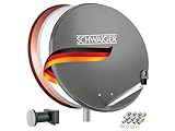 SCHWAIGER 517 SAT-Anlage Komplettset Satellitenschüssel, Quad LNB (digital), 8X F-Stecker...