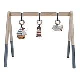 Little Dutch 8610 Holz Baby Gym Spieltrapez mit Stoff Anhängern - Sailors Bay blau...