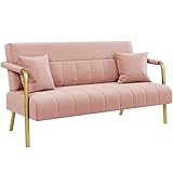 Yaheetech Polstersofa mit Armlehnen & Beine aus Metall Modernes Zweisitzer-Sofa...