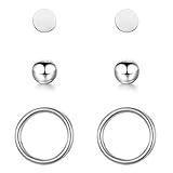 BONNYBIRD® Ohrringe Silber Set -für mehrere Ohrlöcher, Damen, Medizinische Ohrstecker...