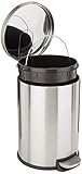 Amazon Basics 20 l Mülleimer mit Stahlrohrpedal - Sanft Schließend mit Deckel, für...