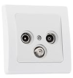 Chilitec Antennendose Delphi TV Sat Kabel Fernsehen Radio Digital Full-HD UHD 4K tauglich...