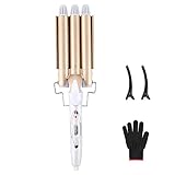 3 Fässer Lockenstab Große Wellen, Reyke 22mm welleneisen mit einstellbarer...