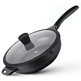La Moustache - Pfanne 24 cm mit Glasdeckel, 100% PFOA-Freie, Optimale Wärmeverteilung -...