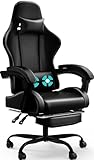 Devoko Massage Gaming Stuhl, Computer Bürostuhl mit Fußstütze, Racing Gamer...