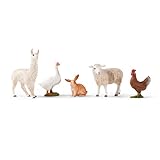 SCHLEICH Farm World | Bauernhof Tiere Set 77536 mit Kaninchen, Gans, Huhn, Schaf und Lama...