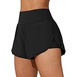 Badeshorts Damen Schwarz Bauchweg UPF50+ Badehose Schnell Trocknende Boardshorts...