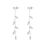 SLUYNZ 925 Sterling Silber CZ Ohrringe Tröpfchen Einfädler Ohrringe Kette für Frauen...