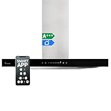 KKT KOLBE Dunstabzugshaube 90 cm | Inselhaube | Abluft Umluft | Edelstahl | schwarzes Glas...