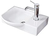 FACKELMANN Waschbecken links Gäste-WC / Waschtisch aus Keramik / Maße (B x H x...