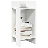 Qnhdfrt Kleiner Beistelltisch mit Ablage Weiß 25,5x27x60 cm Modern Robust Langlebig für...