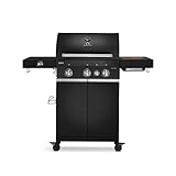 BURNHARD 3-Brenner Gasgrill FRED Deluxe Black 2023 inkl. Backburner, 900°C...