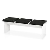 Lycce Bankauflage Klemmkissen 2 Leisten, Sitzkissen Kunstleder schwarz, Banktiefe 40 cm,...