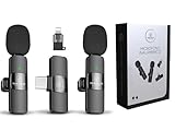NORTECH INNOVATION® 2 x Kabelloses Bändchen-Mikrofon für Handy, Kabelloses...