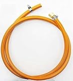 Gasschlauch 1/4' lks, (1 Seite mit Schelle) 1,5 m, 9mm für Propan Butan Camping...