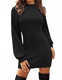 Zeagoo Damen Elegant Kleid Langarm Strick Winterkleid Sexy Figurbetont...