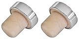 Fackelmann 49554 Weinflaschenverschluss 3cm 2 Stück aus Kork/Kunststoff, Kork,...