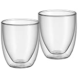 WMF Kult doppelwandige Cappuccino Gläser Set 2-teilig, doppelwandige Gläser 250ml,...