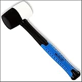 WELIQU 900g Gummihammer Schwarz/Weiß, ⌀75mm Pflasterhammer groß mit...
