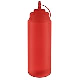 APS 93261 Quetschflasche, Ø 8 cm, Höhe 26,5 cm, 1.025 ml, Polyethylen, rot,...