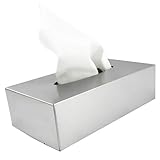 com-four® Kosmetiktücherbox aus Edelstahl - Taschentuchbox zur Wandmontage...