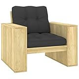 WDGJJFECNMUEHI Outdoor Stuhl Lounge ChairGartenstuhl mit Anthrazit Kissen Imprägniertes...