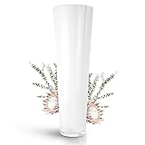 Glaskönig - Weiße Bodenvase aus Glas 70cm hoch Ø 22,5cm - optimale Größe...