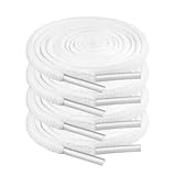 JETOP 2 Paar Premium Schnürsenkel Weiß, Reißfest Schuhbänder [6 mm breit ], Weiße...