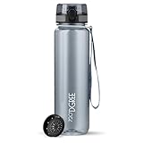 720°DGREE Trinkflasche 1l “uberBottle“ crystalClear +Sieb - BPA-Frei - Wasserflasche...