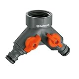 Gardena 2-Wege-Ventil: Wasserverteiler für Wasserhahn mit 33,3 mm (G 1 Zoll)-Gewinde,...