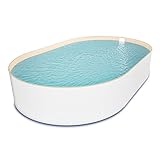 Ovalpool Stahlwandpool weiß Folie Sand Poolset oval 400 x 800 x 150 cm als Einzelbecken...