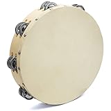 Tiger TAM98-08 Tambourin mit Naturfell - 8' - Doppel-Reihe
