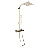 Duschsystem mit Thermostat Regendusche Duscharmatur inkl Handbrause & Kopfbrause 20x30cm,...