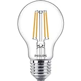 Philips LED Classic E27 Lampe, 40 W, Tropfenform, klar, warmweiß, Doppelpack