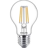 Philips LED Classic E27 Lampe, 40 W, Tropfenform, klar, warmweiß, Doppelpack