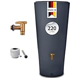 4rain Vaso 2in1 Regentonne 220 Liter Graphite Grey inkl. Kunststoff-Auslaufhahn und...