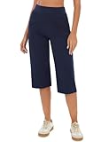 Crewhpo Jogginghose Damen 3/4 Lang Freizeithose Baumwolle High Waist mit Taschen...