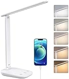 Schreibtischlampe, Dimmbare LED Tischlampe mit 5 Farben 15%-100% Stufenloses...