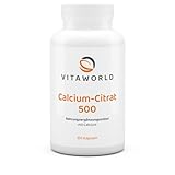 3er Pack Vita World Calciumcitrat 500mg 3 x 120 Kapseln Apotheker-Herstellung Calcium...