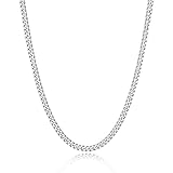 LOCCY Herren Damen Panzerkette Halskette, 3,5/5/6/7/8mm breit Edelstahl Vergoldet/Silber...
